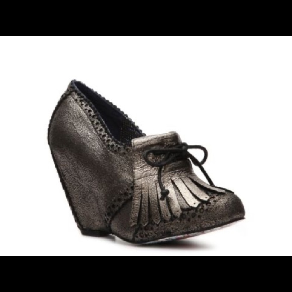 Irregular Choice Bronze oxford booties